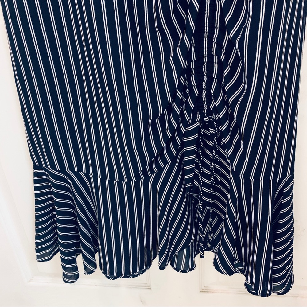 3/4 Sleeve Striped Side Roush Dress - Picture 8 of 8